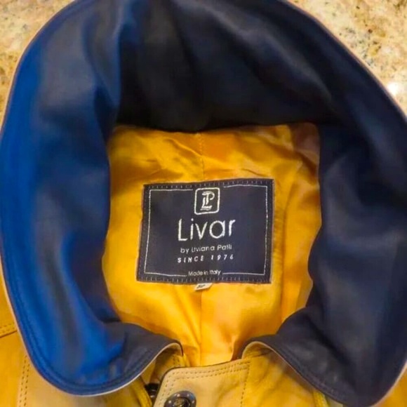 NWT LIVAR Designer Liviana Palli Italian Suede Leather Jacket Gold M MSRP $1500 - Picture 5 of 6